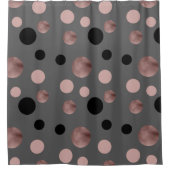 Rideaux De Douche l'or rose de faux élégant rougissent les cercles (Devant)