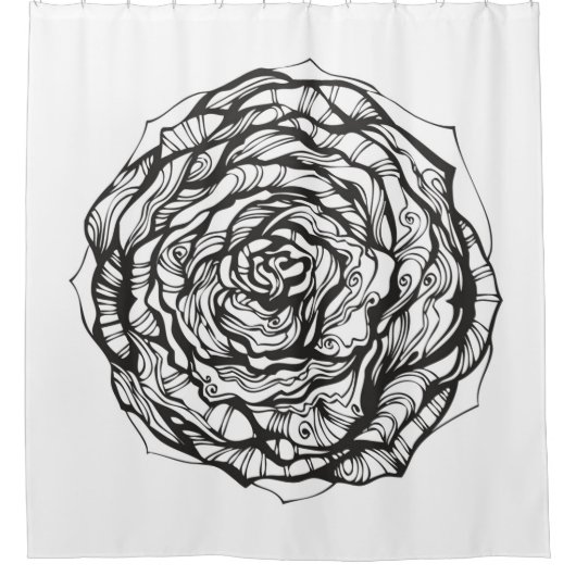 Rideaux De Douche L'Ornamental abstrait s'est levé (Devant)