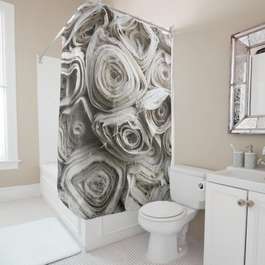 Rideaux De Douche Lot textile blanc (En situation)