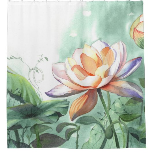 Rideaux De Douche Lotus Aquarelle (Devant)