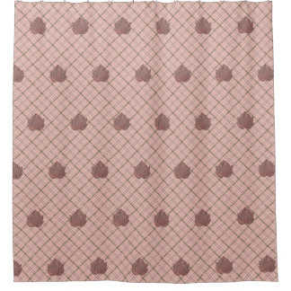 Rideaux De Douche Lotus blossom on a tartan
