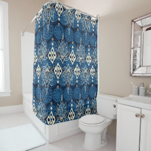 Rideaux De Douche lotus diamant indigo