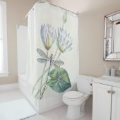 Rideaux De Douche Lotus et libellule (En situation)