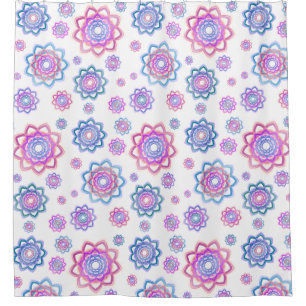 Rideaux De Douche Lotus Fleur Motif couleur rose pastel vert
