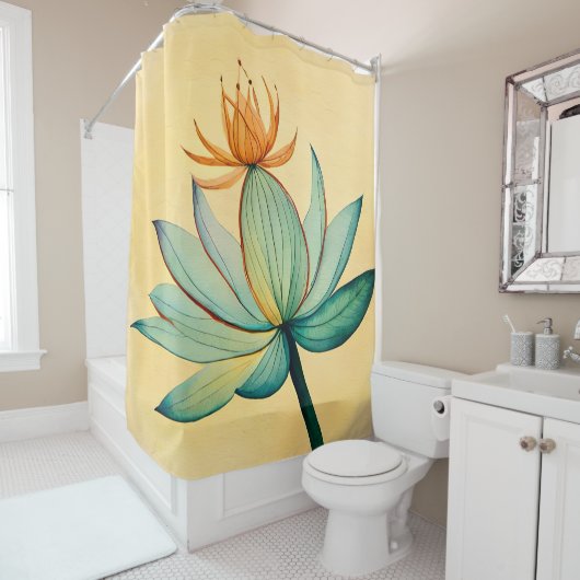 Rideaux De Douche Lotus Flower (En situation)