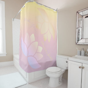 Rideaux De Douche Lotus rose et jaune