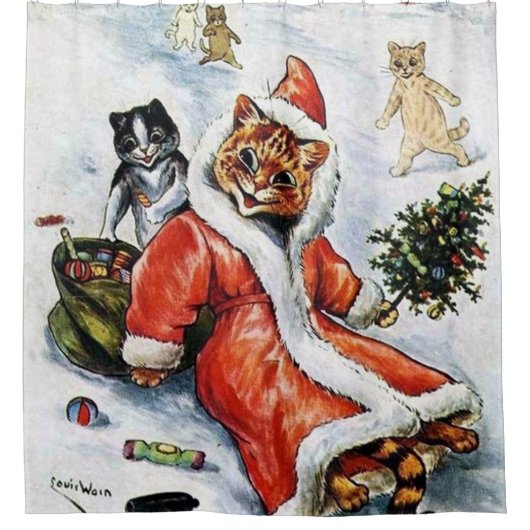 Rideaux De Douche Louis Wain Christmas (Devant)