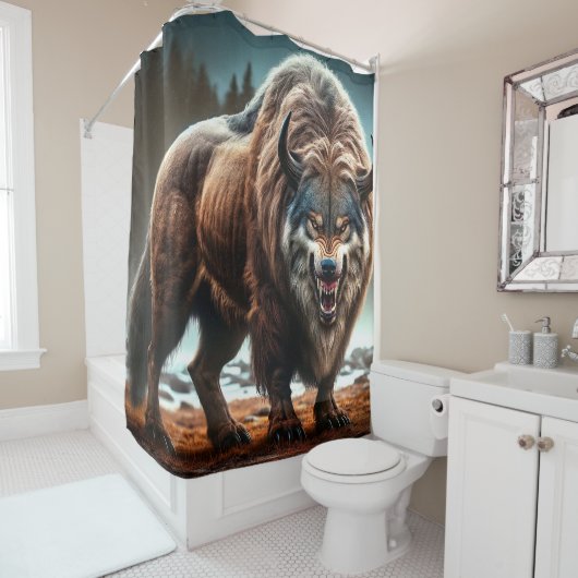 Rideaux De Douche Loup de bison (En situation)