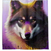 Rideaux De Douche Loup en pourpre (Devant)