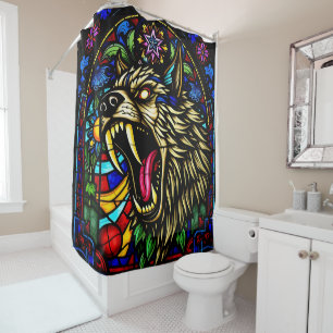 Rideaux De Douche Loup-garou coloré