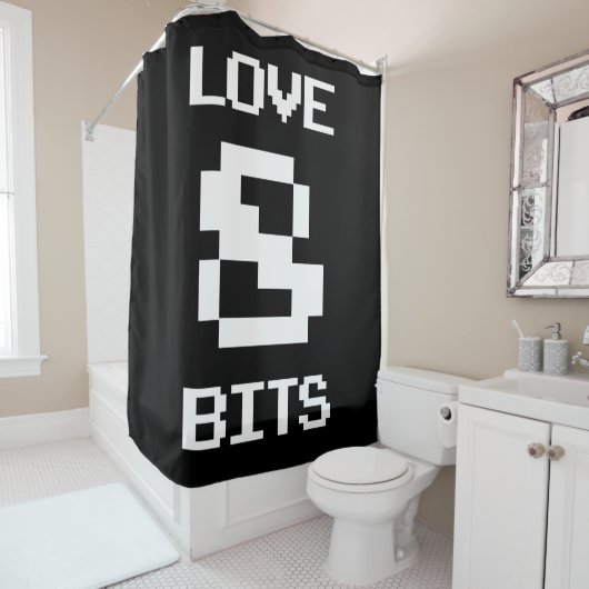 Rideaux De Douche Love 8 bits (En situation)
