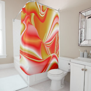 Rideaux De Douche Love and Gold Abstrait 3D Rainbowart