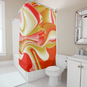 Rideaux De Douche Love and Gold Abstrait 3D Rainbowart