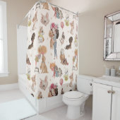 Rideaux De Douche Love Dogs (En situation)