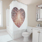 Rideaux De Douche Love Doodle Heart Art Abstrait (En situation)