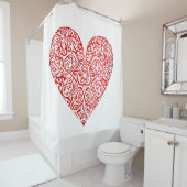 Rideaux De Douche Love Doodle Heart Art Abstrait, No 02 (En situation)