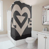 Rideaux De Douche Love Grey sur Black (En situation)