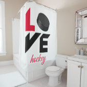 Rideaux De Douche Love hockey (En situation)