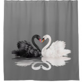 Rideaux De Douche " Love Swan " Beautiful Black & White Swan (Devant)