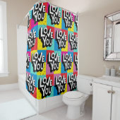 Rideaux De Douche Love You : Lettres à la main Valentine (En situation)