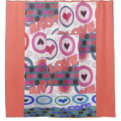 Rideaux De Douche Lovely Love Heart Motif Art Imprimer (Devant)