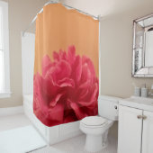 Rideaux De Douche Lovely Melon Orange Hot rose Floral (En situation)