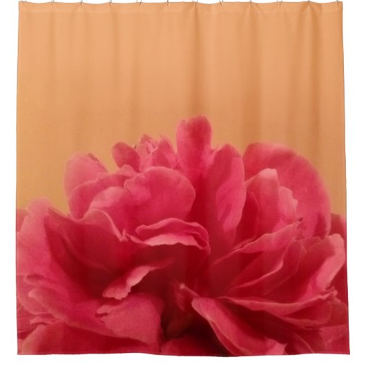 Rideaux De Douche Lovely Melon Orange Hot rose Floral (Devant)