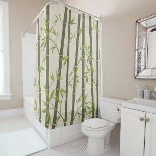 Rideaux De Douche Lumière Plante en bambou vert naturel