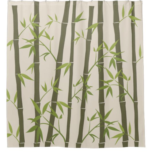 Rideaux De Douche Lumière Plante en bambou vert naturel (Devant)