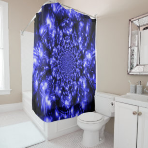 Rideaux De Douche Lumières Bleues Étincelantes