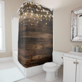 Rideaux De Douche Lumières Rustique & String Silver Gold Confetti (En situation)