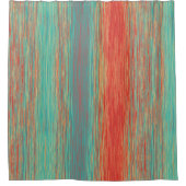 Rideaux De Douche Lumineuses Lignes Mélangées Rouge Orange Turquoise (Devant)