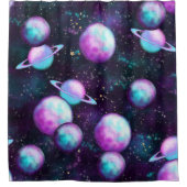 Rideaux De Douche Luminosité du système solaire | Planète rose viole (Devant)