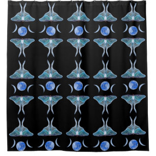 Rideaux De Douche Luna Moth Triple Moon sur Noir