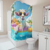 Rideaux De Douche Lunettes de chèvre de chèvre mignonne Imaginaire (En situation)