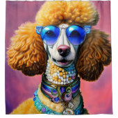 Rideaux De Douche Lunettes de soleil surdimensionnées Chien de canic (Devant)