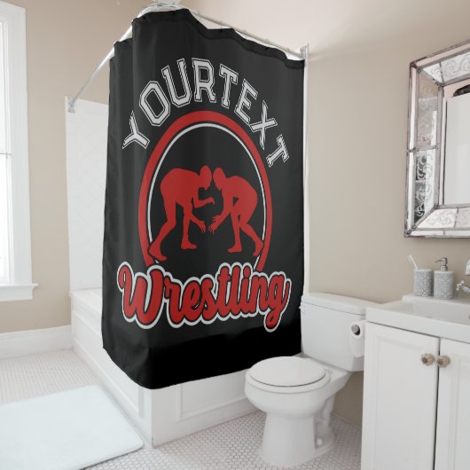 Rideaux De Douche Lutter AJOUTER LE NOM Grappe Champion d'équipe (En situation)