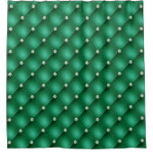 Rideaux De Douche Luxe Green Diamond Tufted Motif (Devant)