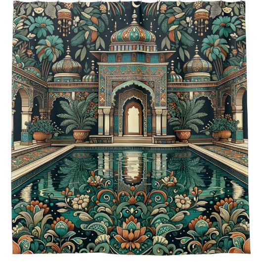 Rideaux De Douche "Luxe : Piscine intérieure Art déco" (Devant)