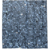 Rideaux De Douche Luxe Vitrage Bleu Argent (Devant)