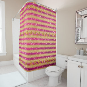 Rideaux De Douche Luxueuse Parties scintillant Floral Rose Or Popula
