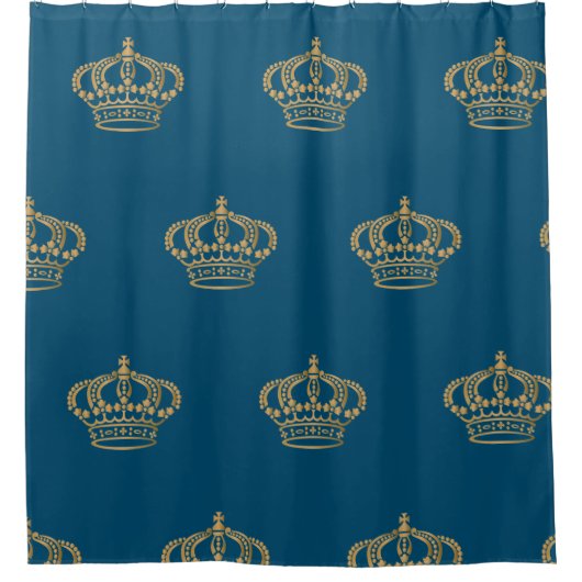 Rideaux De Douche Luxueux Gold Crown Blue (Devant)