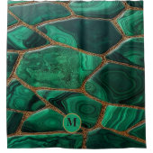 Rideaux De Douche Luxury Emerald Malachite Green Marble Abstract (Devant)
