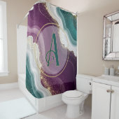 Rideaux De Douche Luxury Gold Glitter Marble Pattern (En situation)