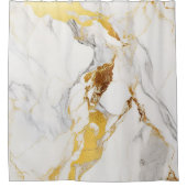 Rideaux De Douche Luxury Grey and Gold Texture Marbre blanc (Devant)