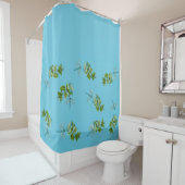 Rideaux De Douche Lys aquatiques et libellules (En situation)