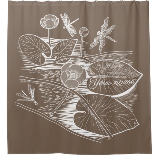 Rideaux De Douche Lys d'eau marron (Devant)