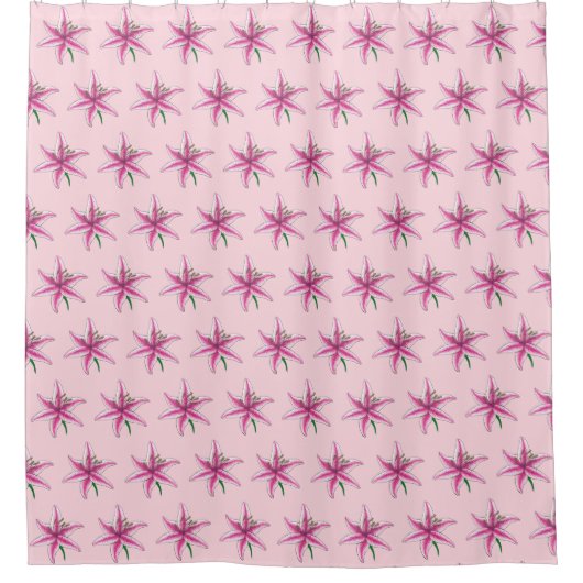 Rideaux De Douche Lys rose Fleur Floral Imprimer Lys Jardin (Devant)