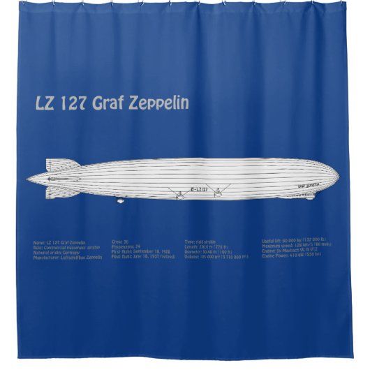 Rideaux De Douche LZ 127 Graf Zeppelin - Plan directeur des navires (Devant)