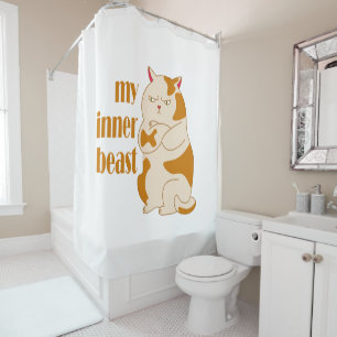 Rideaux De Douche Ma bête intérieure fainéante citation de motivatio